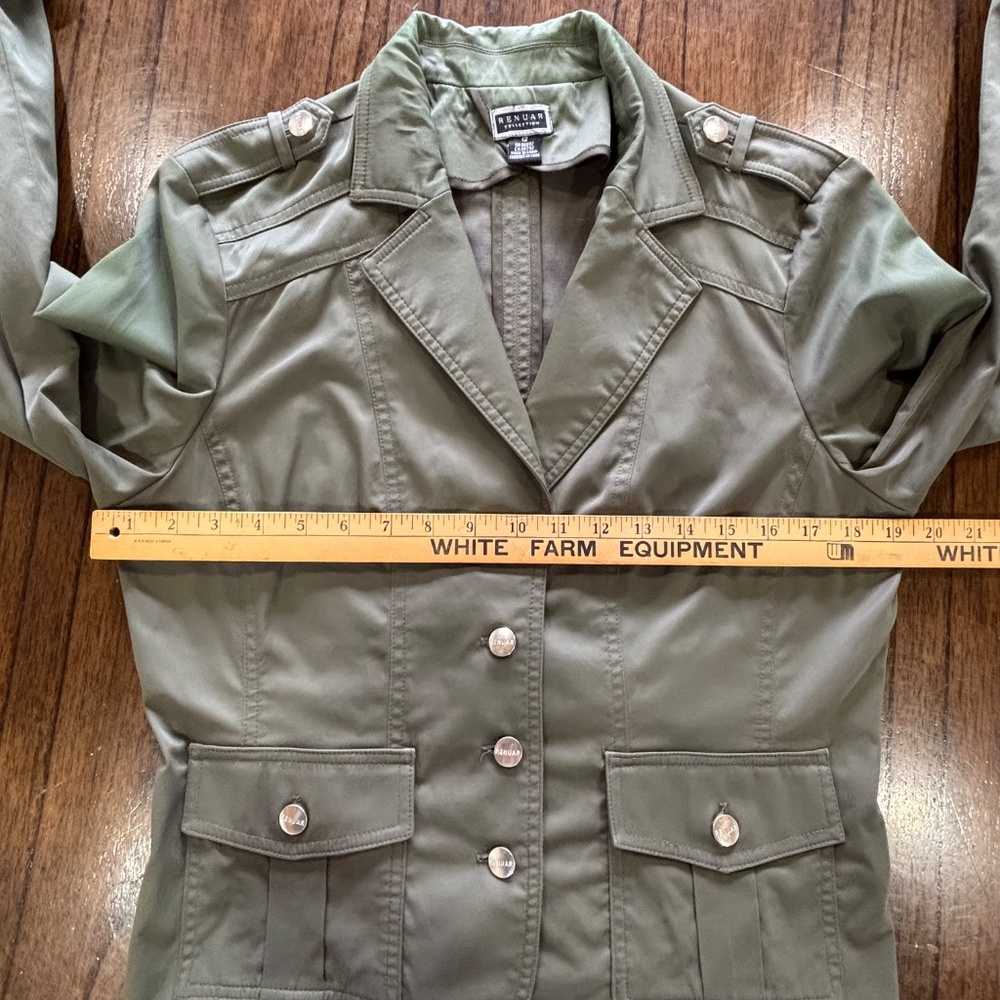 Renuar Collection ladies green jacket button closure cotton nylon blend size 12 - Picture 14 of 16